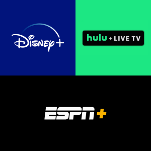 Hulu (With Ads) + Live TV, Disney+ (With Ads) and ESPN+ (With Ads) 1 Month